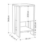 Nightstand Ema melamine in natural-white color 30x30x55cm - Image 5