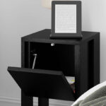 Nightstand Ema melamine in black color 30x30x55cm - Слика 4