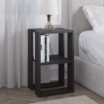 Nightstand Passion melamine in anthracite color 34x30x55cm - Image 2