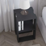 Nightstand Passion melamine in anthracite color 34x30x55cm - Image 3