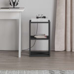 Nightstand Passion melamine in anthracite color 34x30x55cm - Image 4