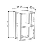 Nightstand Passion melamine in anthracite color 34x30x55cm - Image 5