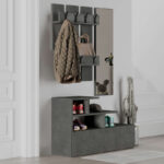 Entrance furniture Vesty melamine in retro grey color 100x30x61cm - Image 2