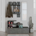 Entrance furniture Vesty melamine in retro grey color 100x30x61cm - Image 3