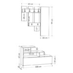 Entrance furniture Vesty melamine in natural color 100x30x61cm - Image 4