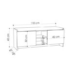 Entrance furniture stool-shoe cabinet Zulla melamine in anthracite-oak color 110x37x43cm - Image 5