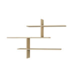 Wall shelf unit Leona melamine in oak color 123x22x81cm