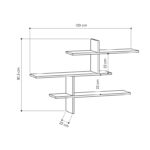 Wall shelf unit Leona melamine in oak color 123x22x81cm - Image 3