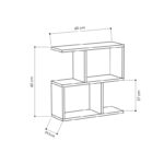 Side table Homemania melamine in carrara color 60x20x60cmm - Image 3