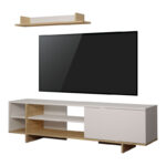 Tv unit Saloon in white-oak color 160x35.5x44cm