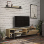 Tv unit Saloon in dark grey-oak color 160x35.5x44cm - Image 3