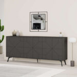 Buffet Dune in dark grey color 181x35x77.4cm - Слика 2