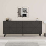 Buffet Dune in dark grey color 181x35x77.4cm - Слика 3