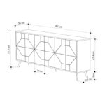 Buffet Dune in dark grey color 181x35x77.4cm - Слика 6