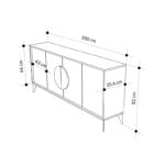 Buffet Gora in light walnut color 180x35.6x82cm - Image 5
