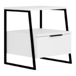 Ноќна масичка Јохана црно-бела 45x40x50 см