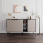 Buffet Clara in mocha-anthracite colour 142x35.6x82cm - Image 2