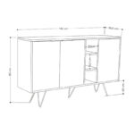 Buffet Clara in mocha-anthracite colour 142x35.6x82cm - Image 4