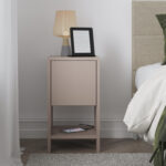 Nightstand Ema melamine in light mocha color 30x30x55cm - Image 3