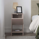 Nightstand Ema melamine in light mocha color 30x30x55cm - Image 4