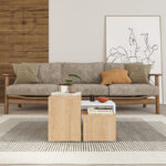 Kantar coffee tables set of 3 in oak-white color 65x30x39cm - Image 3