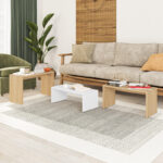 Kantar coffee tables set of 3 in oak-white color 65x30x39cm - Image 4