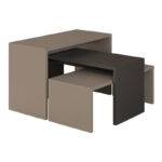 Комплет од 3 масички за кафе Kantar во антрацит - мока боја 65x30x39 см