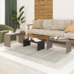 Kantar coffee tables set of 3 in anthracite - mocha color 65x30x39cm - Слика 4