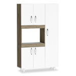 Kitchen cabinets Defne in white-walnut color 89x37.5x160cm