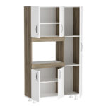 Kitchen cabinets Defne in white-walnut color 89x37.5x160cm - Image 4