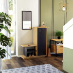 Entrance furniture with mirror Ceel in white-walnut color 80x29.5x90cm - Слика 2