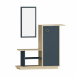 Влезен мебел со огледало Ceel во бела-орев боја 80x29.5x90 см