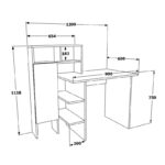 Office desk Slate white-oak 20x60x112cm - Image 4
