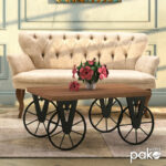 Coffee table Bike in black-walnut color 85x55x41cm - Image 2