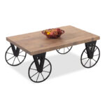 Coffee table Bike in black-walnut color 85x55x41cm - Image 4