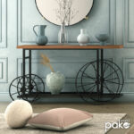 Console Bike in black-walnut color 148x28x85cm - Слика 2