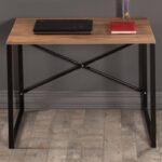 Office desk Zayn in black-walnut color 90x60x70εcm - Image 3