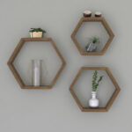 Wall shelf Valis walnut 37x9x32cm - Image 3