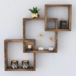Wall shelf unit Maas walnut 33x8.5x33cm - Слика 3