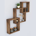 Wall shelf unit Maas walnut 33x8.5x33cm - Слика 4