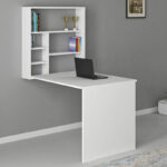 Folding wall mounted work desk Ravin white 63x90x154cm - Слика 2