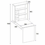 Folding wall mounted work desk Ravin white 63x90x154cm - Слика 4