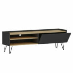 Tv stand Veronica in dark grey-natural 120x33x49,5cm - Image 4