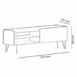 Tv stand Veronica in dark grey-natural 120x33x49,5cm - Image 5