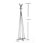 Coat Stand Myra in walnut-black color D40x160cm - Image 5