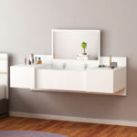 Hanging dressing table with mirror Tabia white 100x39x33cm - Слика 2
