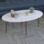 Coffee table Barton white-brown 90x45x40cm - Слика 2