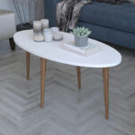 Coffee table Barton white-brown 90x45x40cm - Слика 3