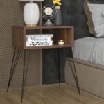 Nightstand Naida walnut-black 45x30x59cm - Слика 2