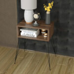 Nightstand Naida walnut-black 45x30x59cm - Слика 3